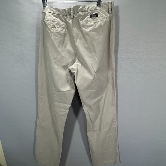 Banana Republic Pants Mens 36 Gavin  Chino Tan Cotton Straight Leg  Pockets - Picture 6 of 9